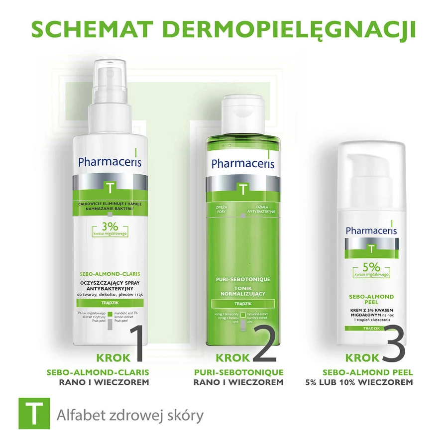 Pharmaceris T Sebo-Almond-Claris, бактериостатический очищающий лосьон для лица, декольте и спины, 190 мл: цены и характеристики