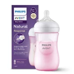 Avent Natural Response, пляшечка з чутливою соскою, рожева, швидкість потоку 3, SCY903/11, після 1 місяця, 260 мл: ціни та характеристики