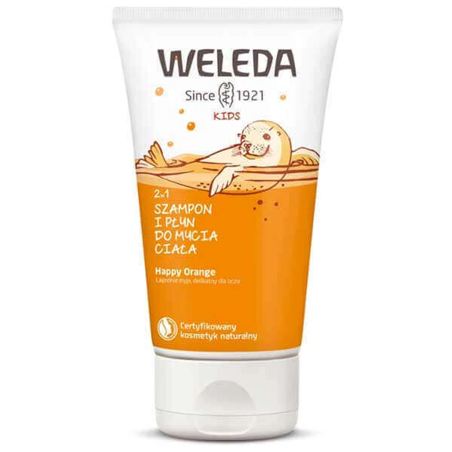 Weleda Kids, шампунь и лосьон для мытья для детей, Happy Orange, 150 мл: цены и характеристики