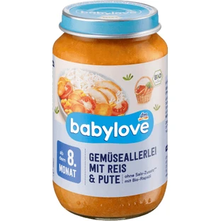 Овочі Babylove з рисом та індичкою 8+ ECO, 220 г