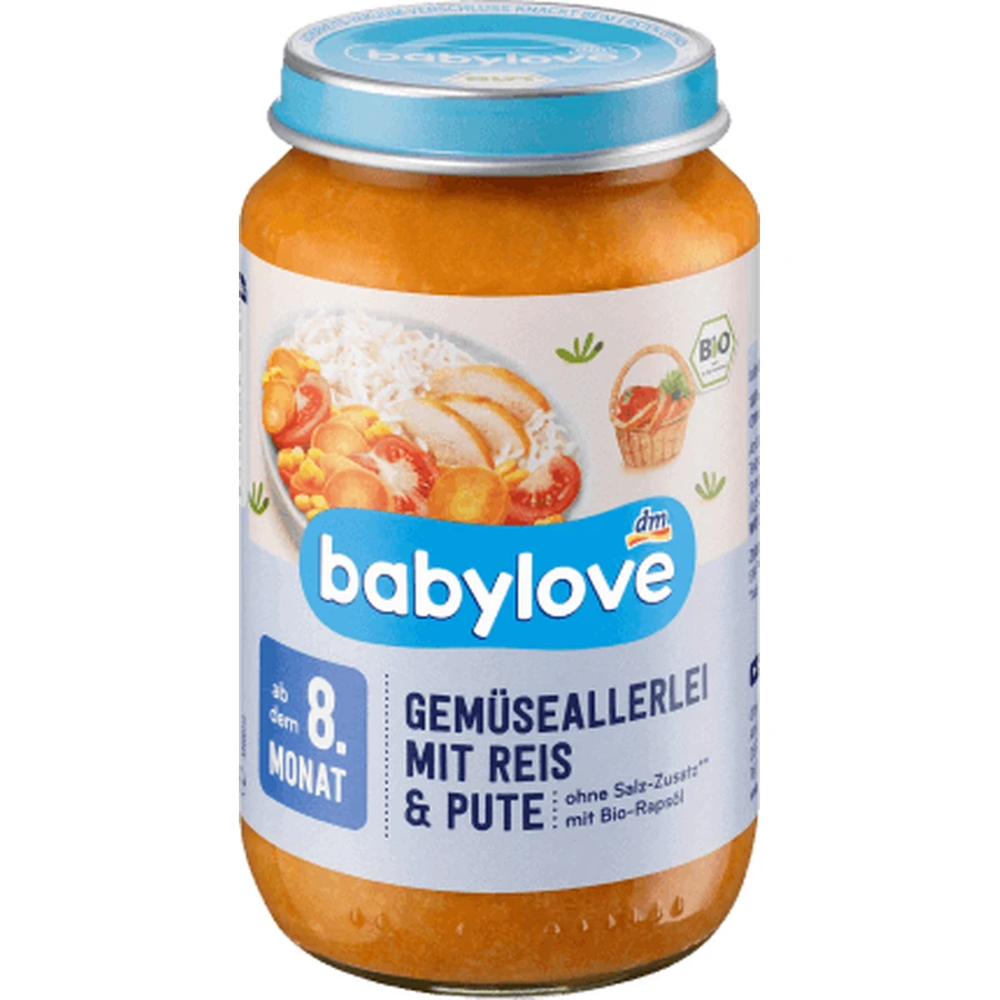 Овочі Babylove з рисом та індичкою 8+ ECO, 220 г: ціни та характеристики