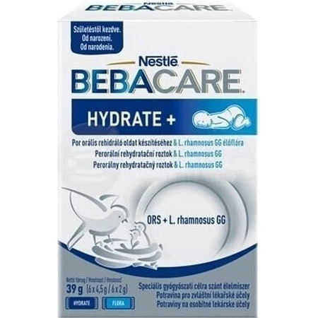 BEBACARE HYDRATE+ (с рождения) 1×39 г, регидратированный раствор с молочнокислыми бактериями: цены и характеристики
