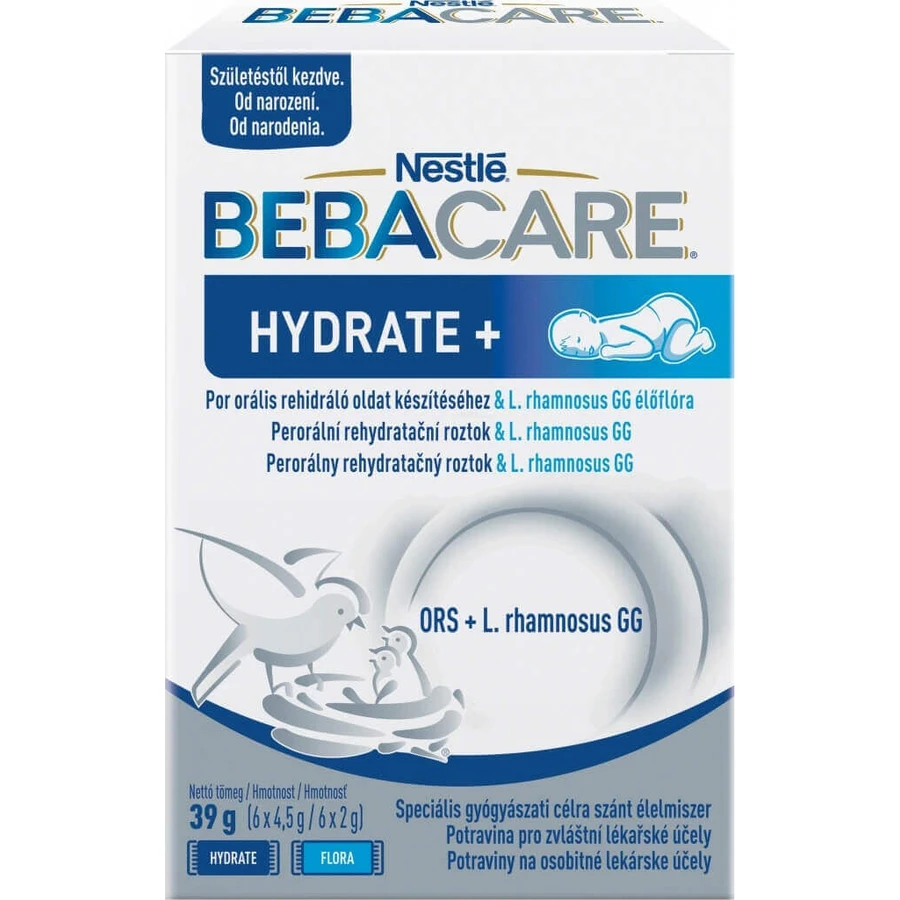 BEBACARE HYDRATE+ (с рождения) 1×39 г, регидратированный раствор с молочнокислыми бактериями: цены и характеристики