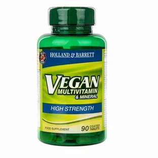Веганские мультивитамины высокой прочности 90 таблеток Holland & Barrett