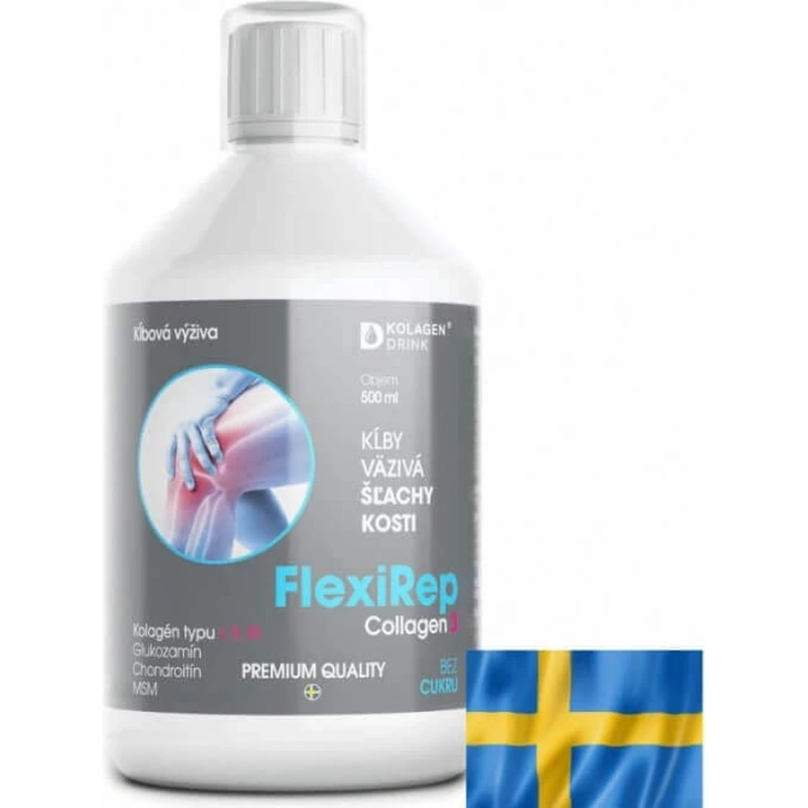 CollagenDrink FlexiRep Живлення суглобів колагеном I, II, III типів 1×500 мл, суглоби, зв'язки, сухожилля, кістки: ціни та характеристики