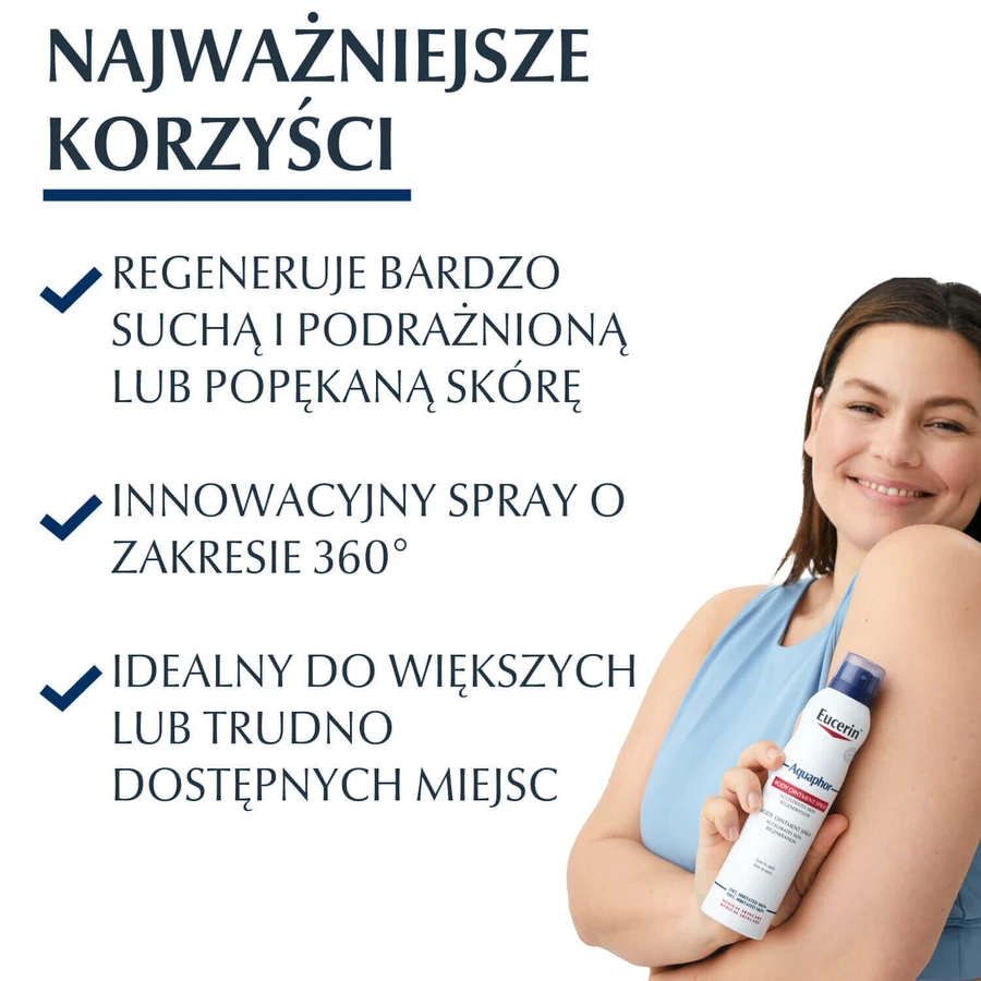 Eucerin Aquaphor, регенеруючий спрей для тіла для сухої, потрісканої та рубцевої шкіри, 250 мл: ціни та характеристики