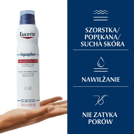 Eucerin Aquaphor, регенеруючий спрей для тіла для сухої, потрісканої та рубцевої шкіри, 250 мл: ціни та характеристики