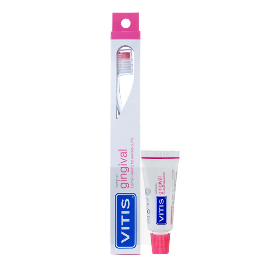 Vitis Gingival, щітка для зубів, слюда, 1 шт + зубна паста, 15 мл: ціни та характеристики