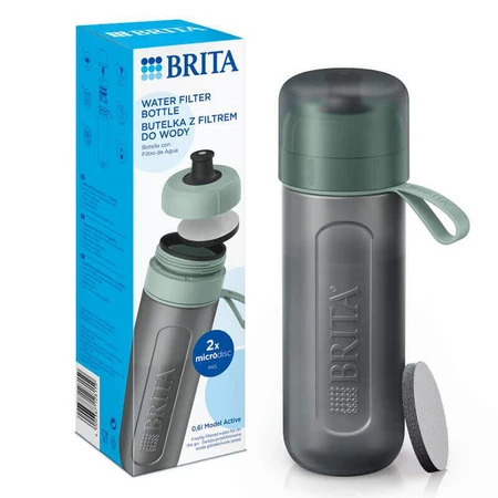 Brita Active, бутылка с фильтром 0,6 л, зеленая + фильтр MicroDisc, 2 шт.: цены и характеристики