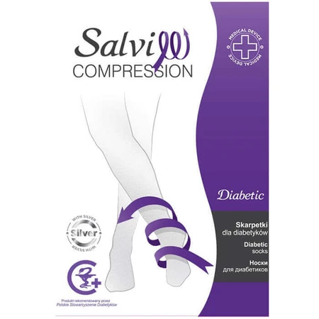Salvi Compression Diabetic, диабетические носки, с серебром, размер XL, черные: цены и характеристики