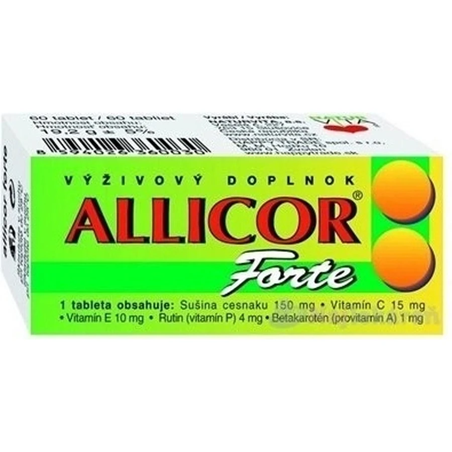 NATURVITA ALLICOR FORTE 1×60 tbl, часниковий сік: ціни та характеристики