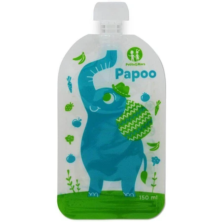 Petite&Mars Пакетик для їжі Papoo Слоненя 6 х 150 мл: ціни та характеристики