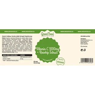 GreenFood Nutrition Витамин C 1000 + экстракт шиповника 60 капсул