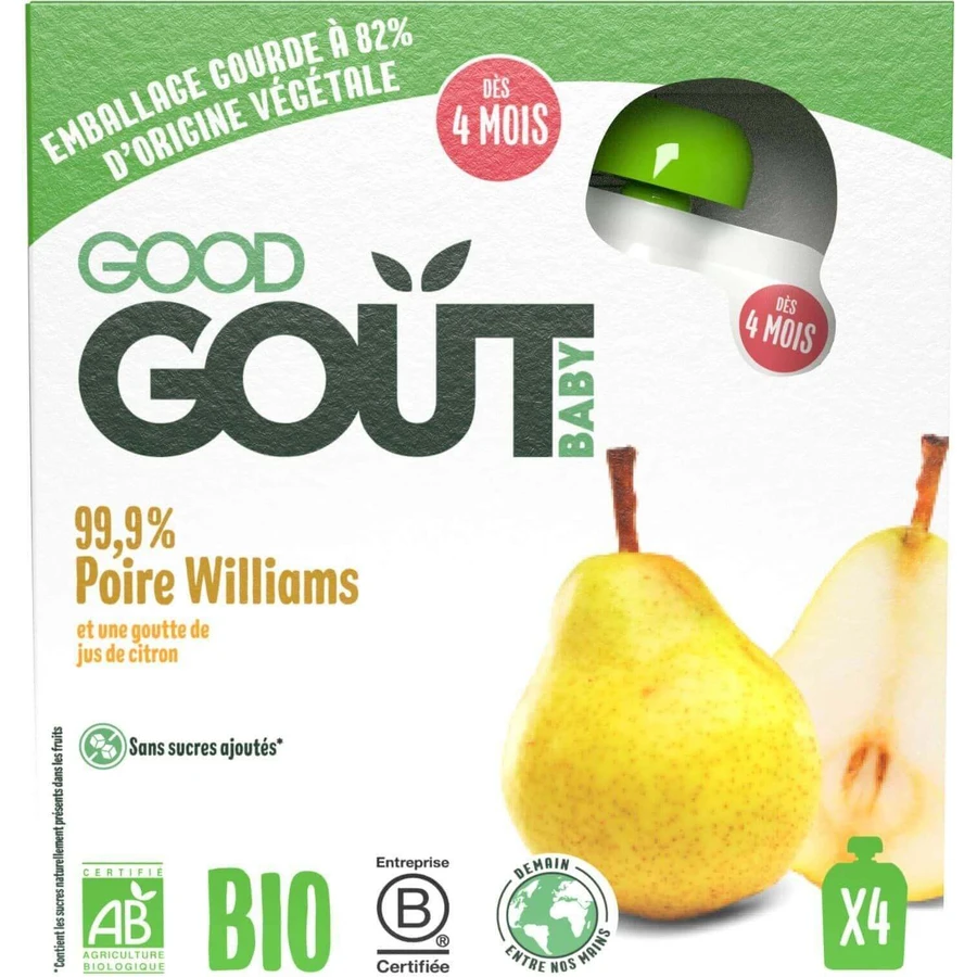 Good Goût Organic Pear 4 x 85 г: цены и характеристики