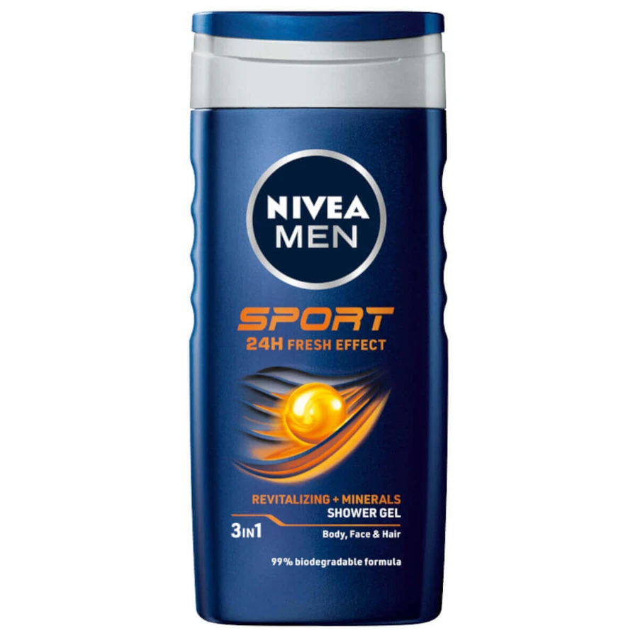 Nivea Men, Средство для душа 3 в 1 для лица, тела и волос, Спорт, 250 мл: цены и характеристики