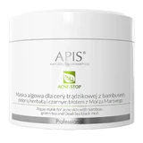Водоростева маска Apis Acne-Stop для шкіри, схильної до акне, з бамбуком, зеленим чаєм і чорними водоростями Мертвого моря, 100 г