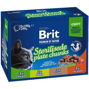 Brit Premium пакетик для котів Sterilised Plate 12 x 100 г