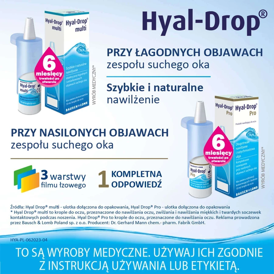 Hyal-Drop Multi, увлажняющие глазные капли, 10 мл КОНТАМИНИРОВАННАЯ УПАКОВКА: цены и характеристики