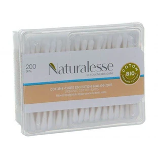 Палочки для еды из органического хлопка, 200 штук, Naturalesse