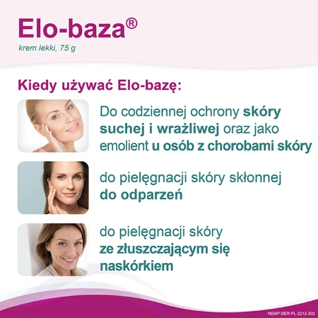 Крем для обличчя та тіла Elo-base light cream, заспокійливий, зволожувальний, 75 г: цены и характеристики