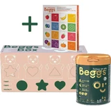 Молоко для последующего приема Beggs 2, коробка Beggs + pexeso 3×800 г, молоко для последующего приема