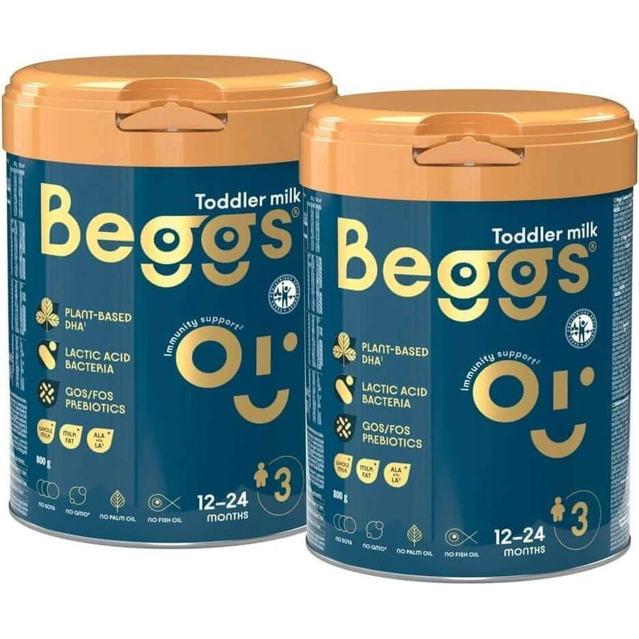 Молоко для последующего приема Beggs 2, коробка Beggs + pexeso 3×800 г, молоко для последующего приема: цены и характеристики