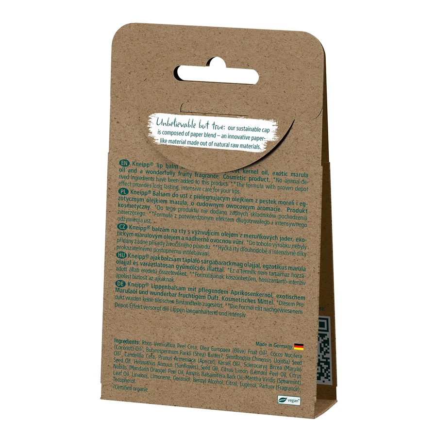 Kneipp Velvet Care, бальзам для губ, персик і марула, 4,7 г: ціни та характеристики