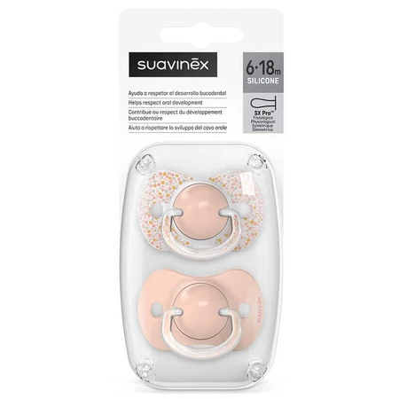 Suavinex Dreams SX Pro, фізіологічний манекен, силіконовий, персиковий, 6-18 місяців, 2 шт.: ціни та характеристики
