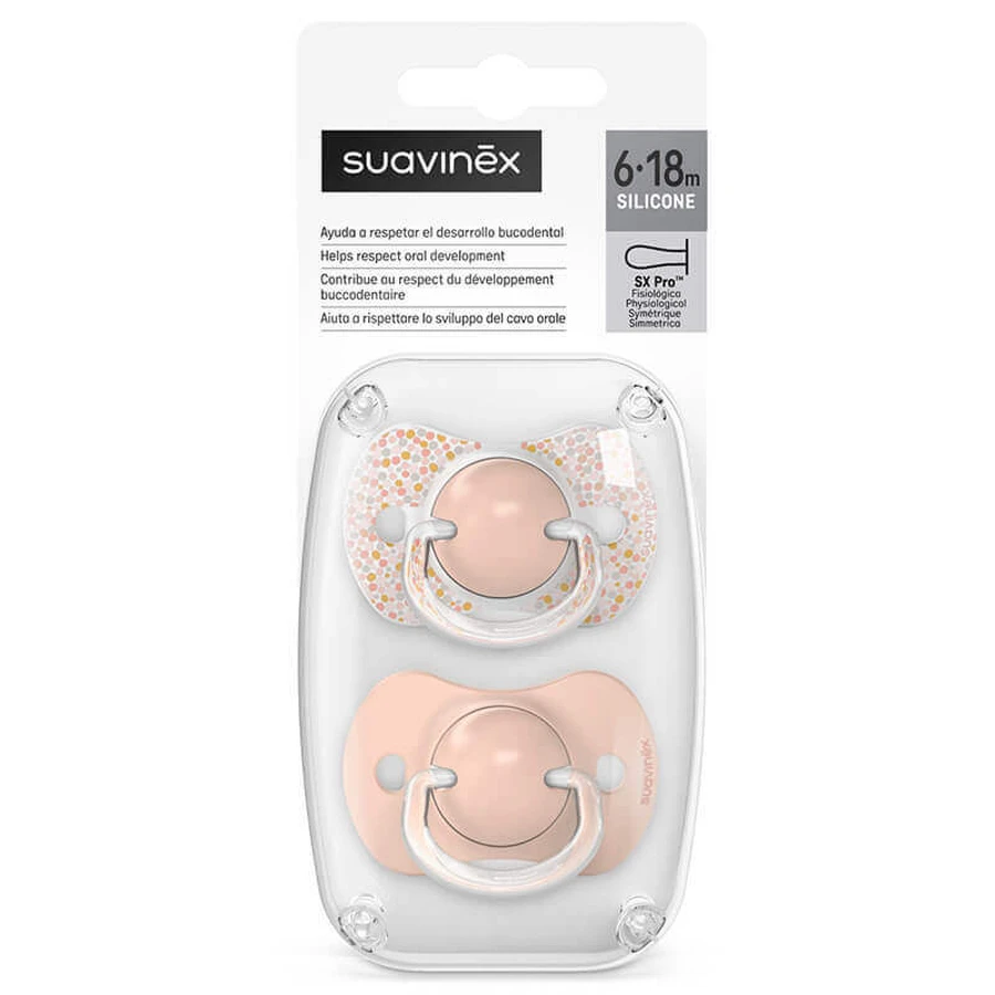 Suavinex Dreams SX Pro, фізіологічний манекен, силіконовий, персиковий, 6-18 місяців, 2 шт.: ціни та характеристики
