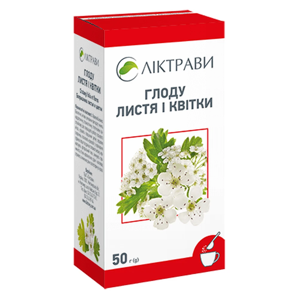 Глоду листя і квітки 50 г пачка, з внутр. пакетом: ціни та характеристики