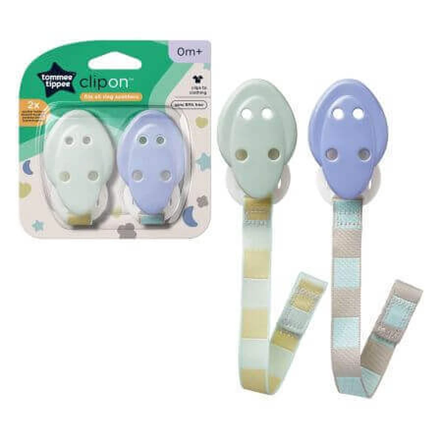 Набір з 2 тримачів для соски, +0 місяців, зелений/рухливий, Tommee Tippee: ціни та характеристики