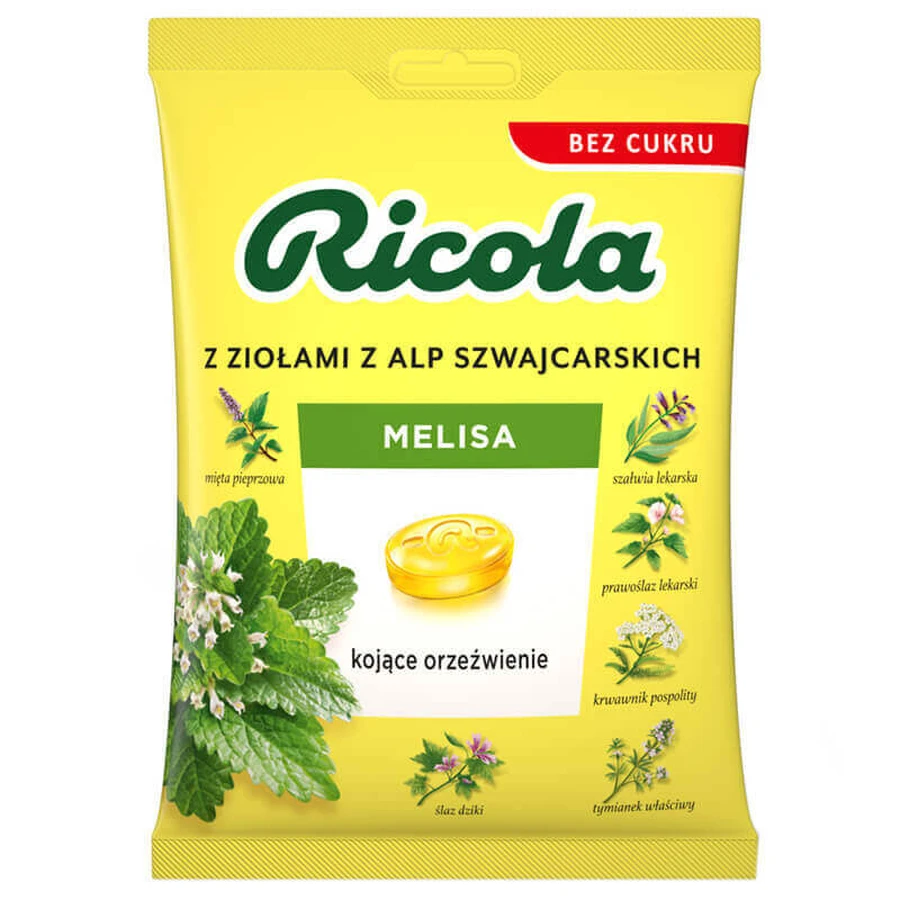 Ricola Melissa, швейцарские травяные конфеты, без сахара, 68 г.: цены и характеристики