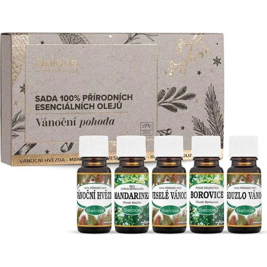 Saloos Різдвяне благополуччя - набір 100% натуральних ефірних олій 5х10 мл, набір ефірних олій: ціни та характеристики