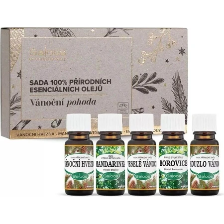 Saloos Різдвяне благополуччя - набір 100% натуральних ефірних олій 5х10 мл, набір ефірних олій: ціни та характеристики