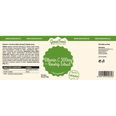 GreenFood Nutrition GreenFood Витамин C 500 + экстракт абрикоса 60 капсул: цены и характеристики