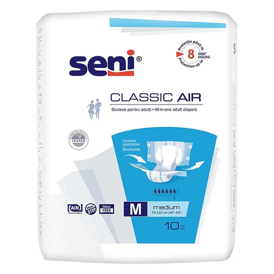 Подгузники для взрослых Classic Air, средние, 10 штук: цены и характеристики