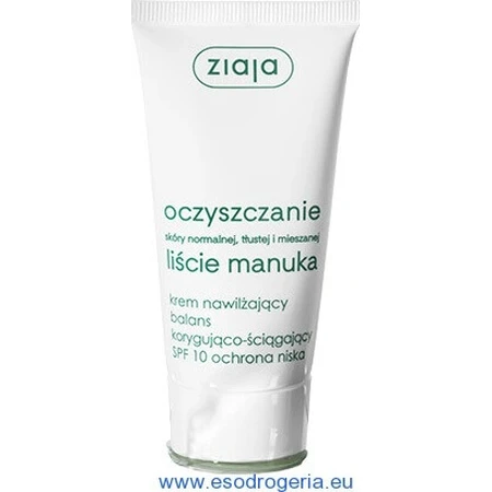 Ziaja Manuka - денний крем нормалізуючий для жирної та комбінованої шкіри 12+ 1×50 мл, денний крем: ціни та характеристики