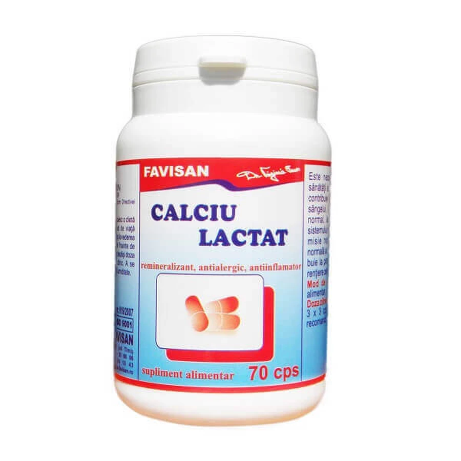Кальций Лактат Favisan Calciu Lactat, 70 капсул: цены и характеристики