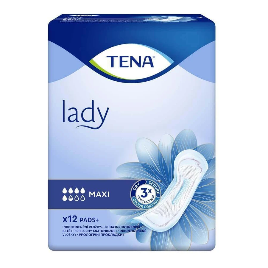 Урологічні прокладки Tena Lady Maxi, 5.5 крапель, 12 штук: ціни та характеристики