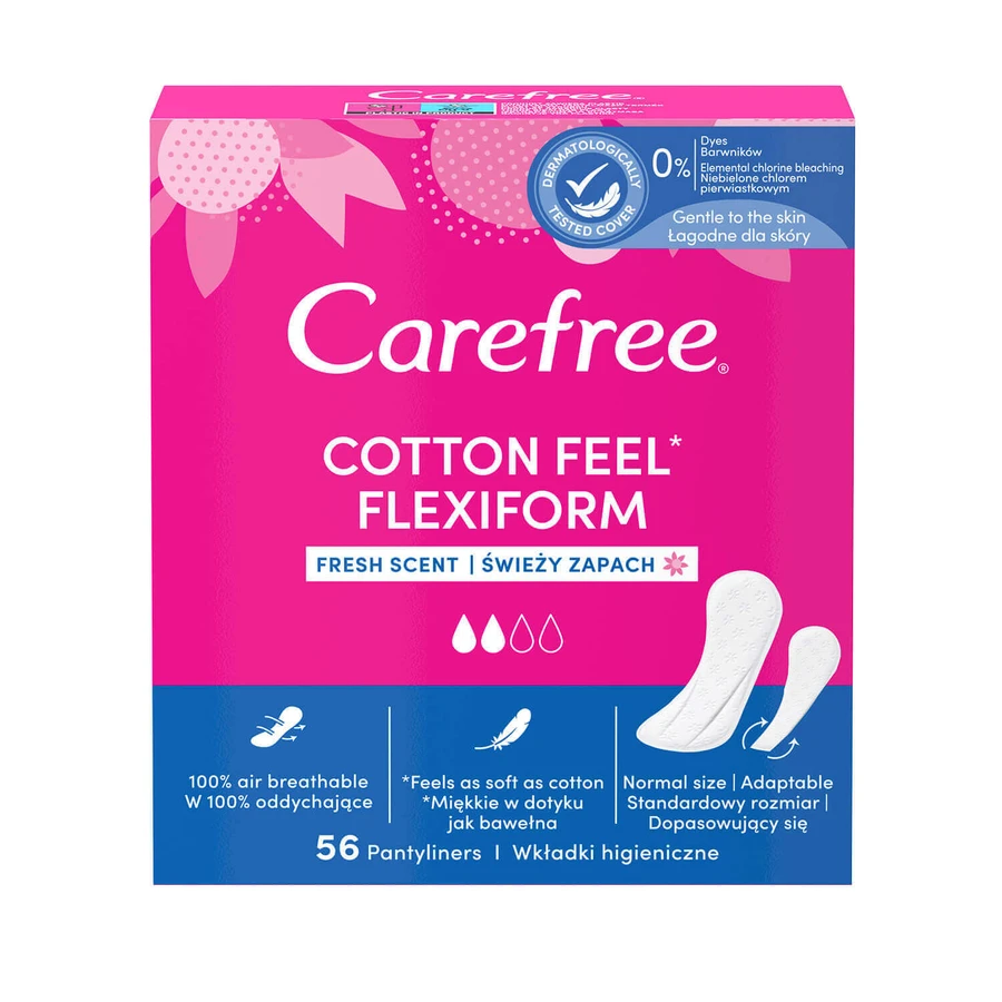 Гигиенические прокладки Carefree Cotton Feel Flexiform, 56 шт.: цены и характеристики