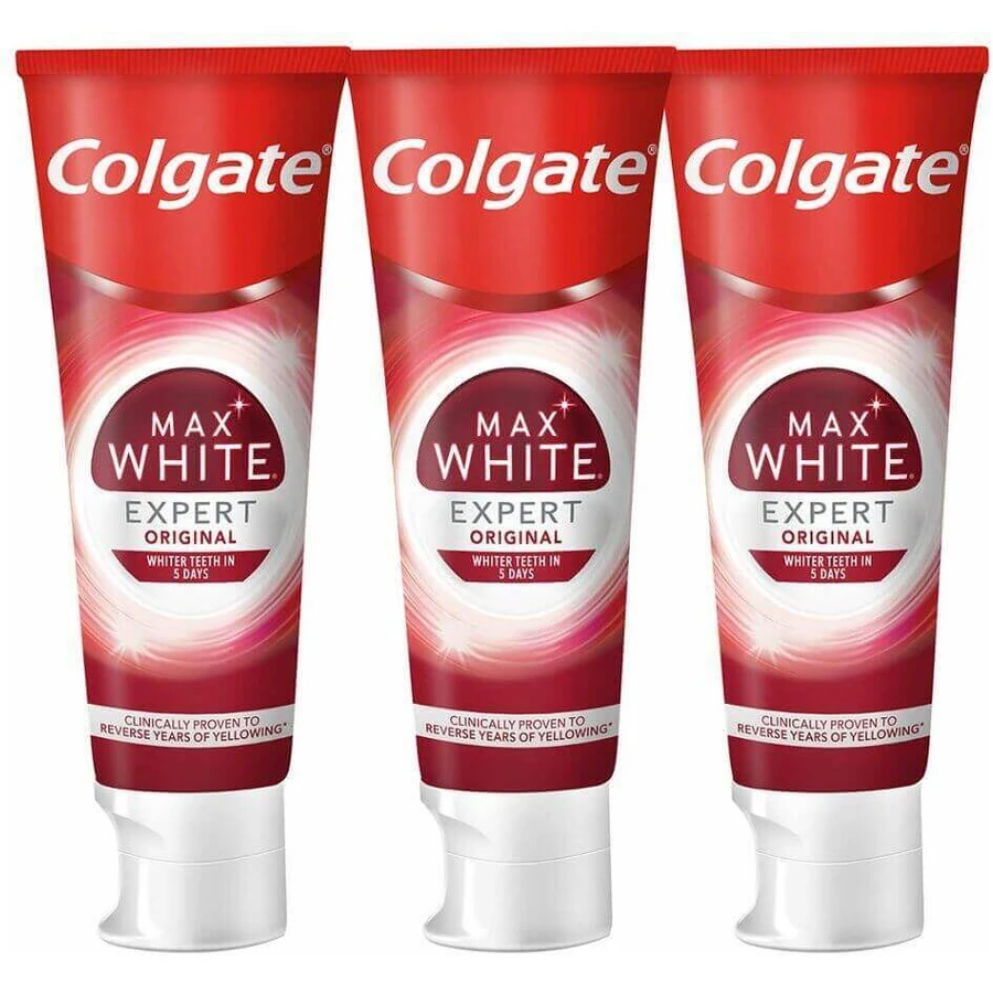 Colgate Зубна паста Max White Expert Original 3 x 75 мл: ціни та характеристики
