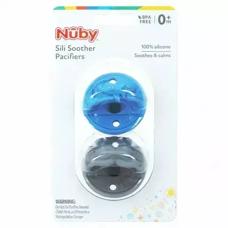 Силіконова 3D-пустушка, 0 місяців+, різні кольори, 2 шт, Nuby: ціни та характеристики