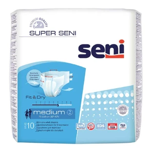 Закрытые подгузники, средние, 10 штук, Super Seni