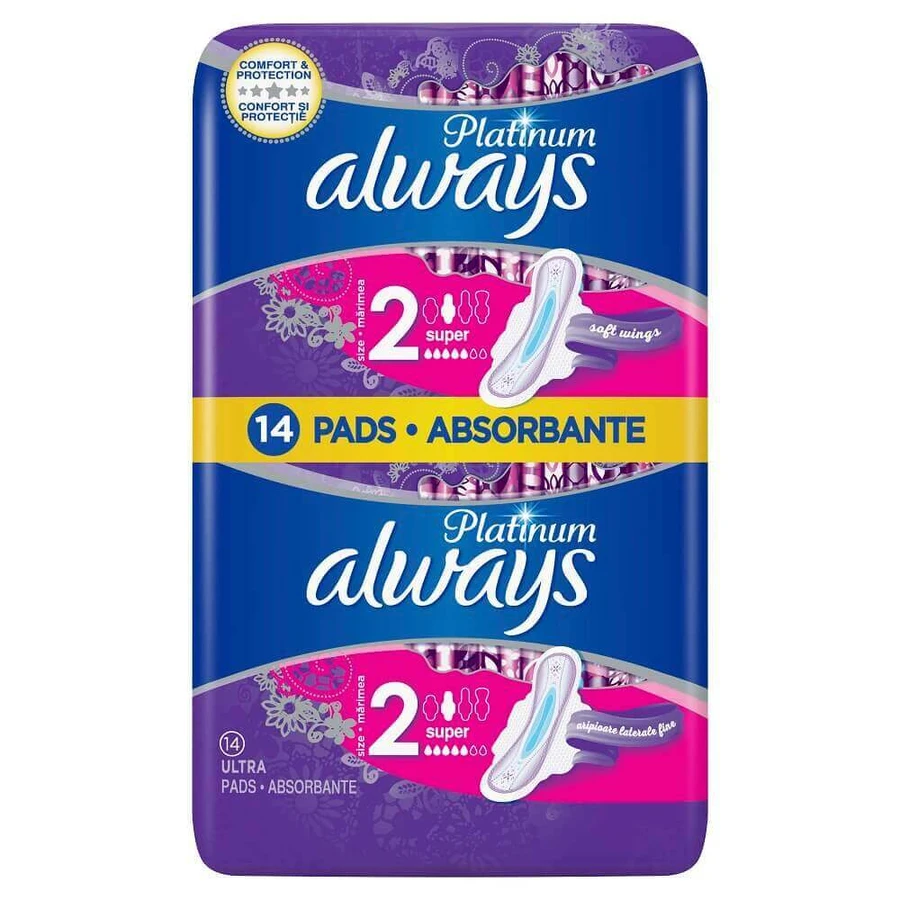 Прокладки Always Platinum Ultra Super Always Platinum 2, 5 капель, 14 штук: цены и характеристики