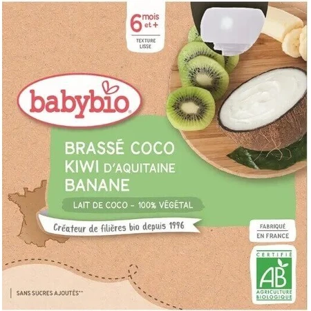 BABYBIO Десерт с кокосовым молоком - яблоко и груша (4x 85 г) 4×85 г: цены и характеристики