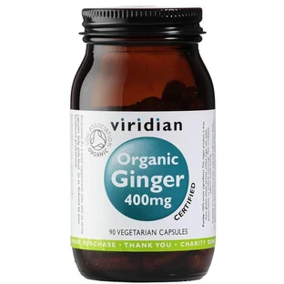 Органічний імбир Viridian 400 мг, 90 капсул
