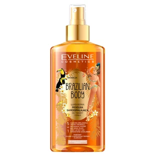 Eveline Cosmetics Brazilian Body, розкішна автозасмага-спрей для обличчя та тіла 5в1, для світлої та середньої шкіри, 150 мл