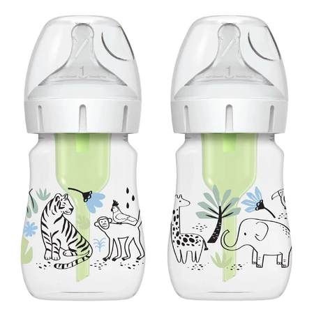 Dr Brown's Anti-colic Options+, антиколиковая бутылочка, широкое горлышко, дунгла, 2 х 150 мл: цены и характеристики