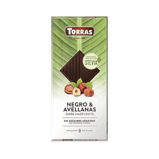Темный шоколад с лесными орехами и подсластителем, 125 г, Torras