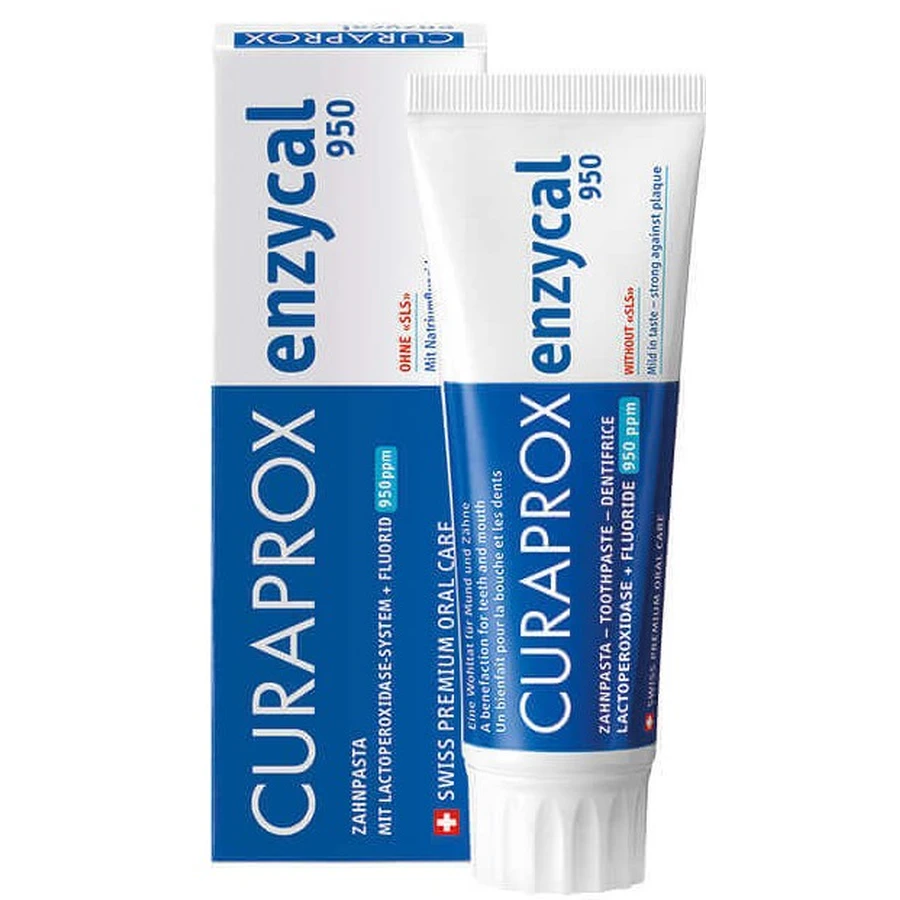 Зубная паста Curaprox EnzyCal 950 Enzyme and Fluoride с энзимами и фтором, 75 мл: цены и характеристики